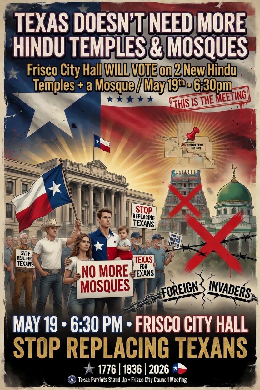 Stop Replacing Texans — Frisco City Council Meeting May 19, 6:30 PM, Frisco City Hall